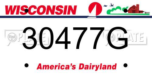 30477G Wisconsin License Plate