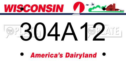 304A12 Wisconsin License Plate
