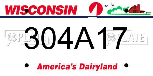 304A17 Wisconsin License Plate