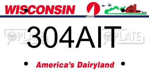 304AIT Wisconsin License Plate
