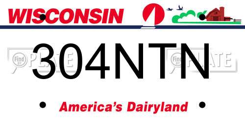 304NTN Wisconsin License Plate