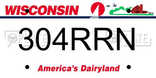 304RRN Wisconsin License Plate