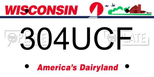 304UCF Wisconsin License Plate