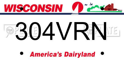 304VRN Wisconsin License Plate