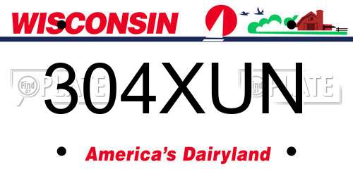 304XUN Wisconsin License Plate