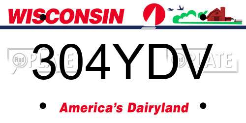 304YDV Wisconsin License Plate