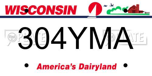 304YMA Wisconsin License Plate
