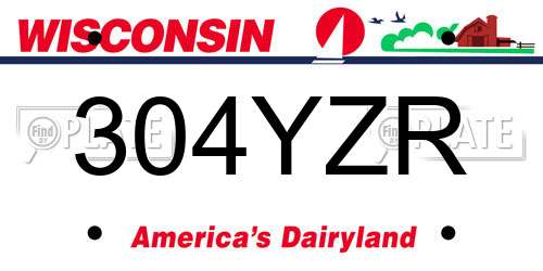 304YZR Wisconsin License Plate