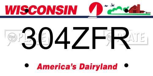 304ZFR Wisconsin License Plate