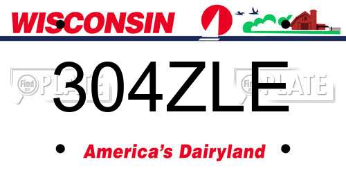 304ZLE Wisconsin License Plate