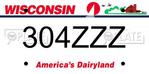304ZZZ Wisconsin License Plate