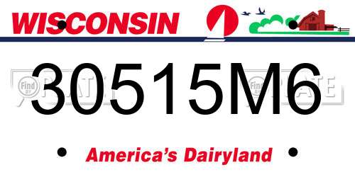30515M6 Wisconsin License Plate