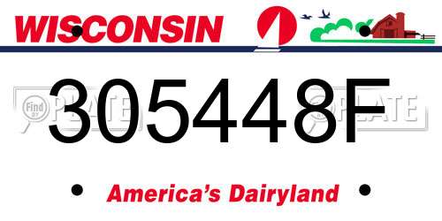305448F Wisconsin License Plate