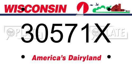 30571X Wisconsin License Plate