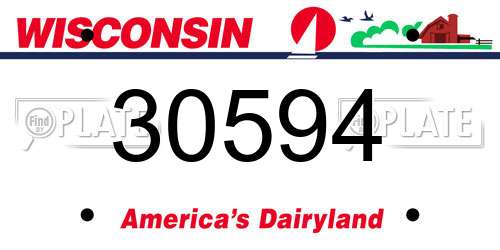 30594 Wisconsin License Plate