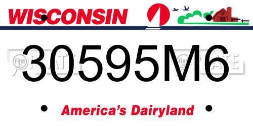 30595M6 Wisconsin License Plate