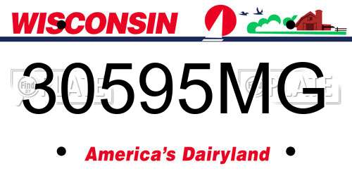 30595MG Wisconsin License Plate