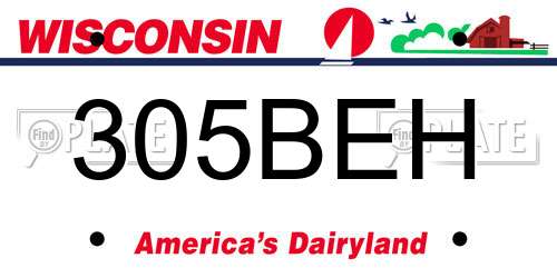 305BEH Wisconsin License Plate