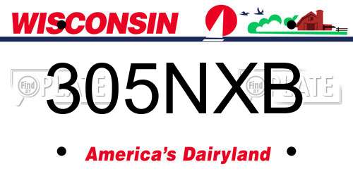 305NXB Wisconsin License Plate