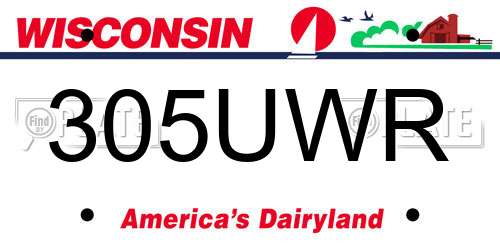 305UWR Wisconsin License Plate