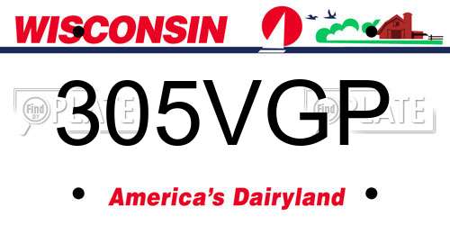 305VGP Wisconsin License Plate