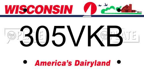 305VKB Wisconsin License Plate
