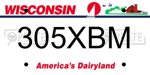 305XBM Wisconsin License Plate
