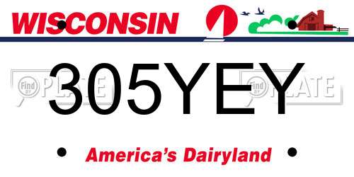 305YEY Wisconsin License Plate