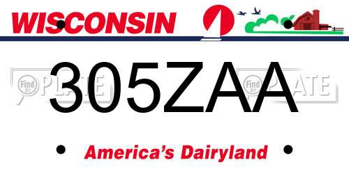 305ZAA Wisconsin License Plate