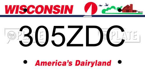 305ZDC Wisconsin License Plate