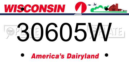 30605W Wisconsin License Plate