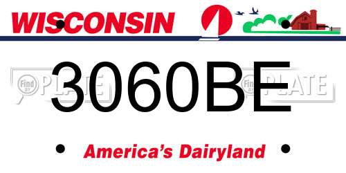 3060BE Wisconsin License Plate