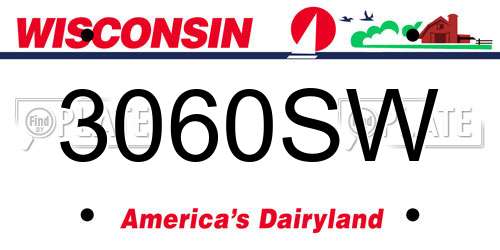 3060SW Wisconsin License Plate