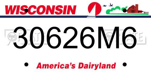 30626M6 Wisconsin License Plate