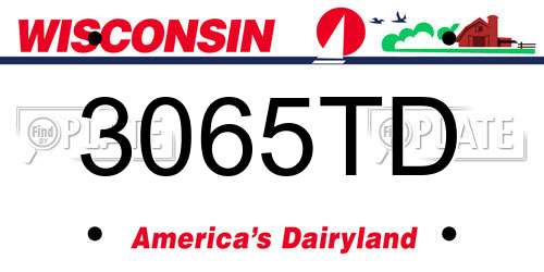 3065TD Wisconsin License Plate