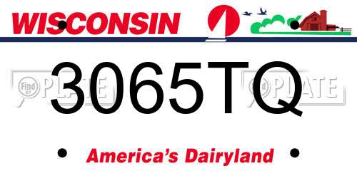 3065TQ Wisconsin License Plate