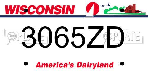 3065ZD Wisconsin License Plate