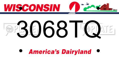 3068TQ Wisconsin License Plate