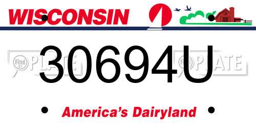 30694U Wisconsin License Plate