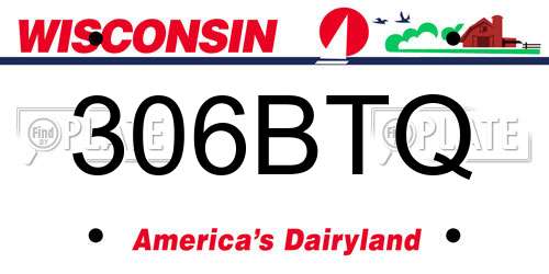306BTQ Wisconsin License Plate