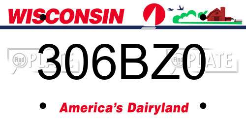 306BZ0 Wisconsin License Plate