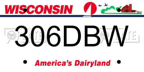 306DBW Wisconsin License Plate