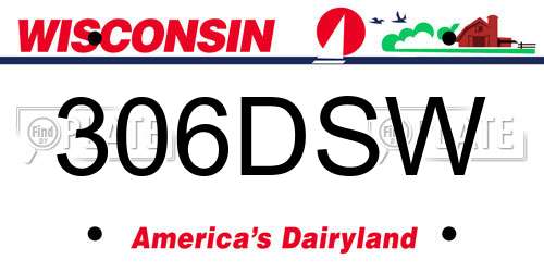 306DSW Wisconsin License Plate
