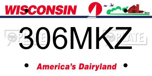 306MKZ Wisconsin License Plate