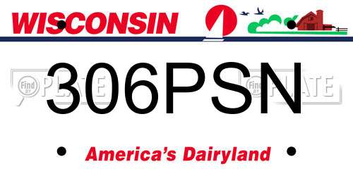 306PSN Wisconsin License Plate
