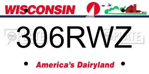 306RWZ Wisconsin License Plate