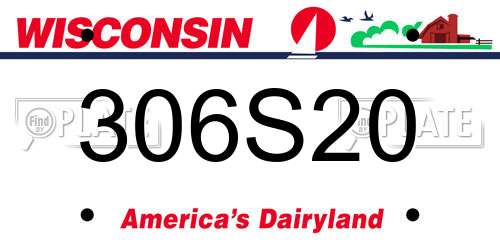 306S20 Wisconsin License Plate