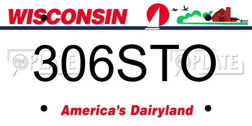 306STO Wisconsin License Plate