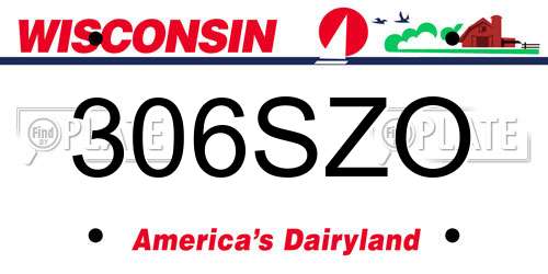 306SZO Wisconsin License Plate