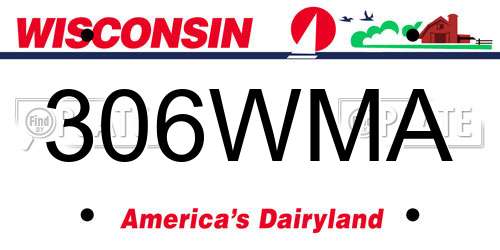 306WMA Wisconsin License Plate